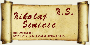 Nikolaj Simičić vizit kartica